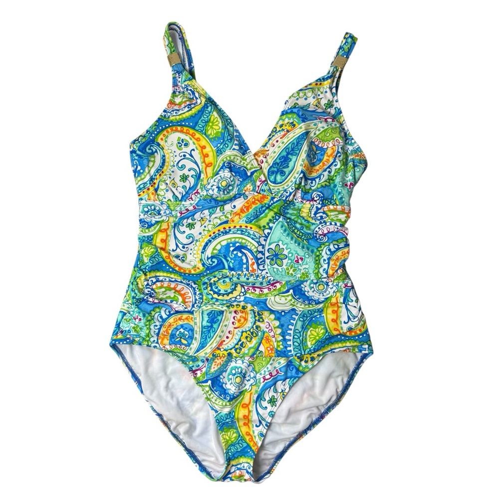 Lauren Ralph Lauren Women's Paisley Print Swimsuit. Size 12 - Picture 2 of 11